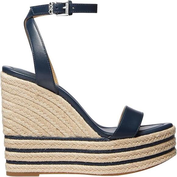 NWT MICHAEL Kors Women's Leighton Wedge Shoes,Navy-Size 10 - Picture 3 of 6